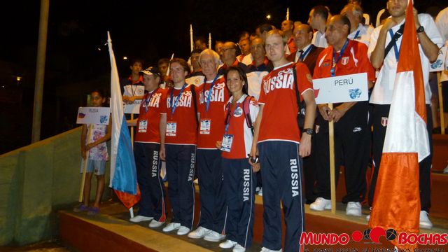 Российская команда на церемонии открытия
